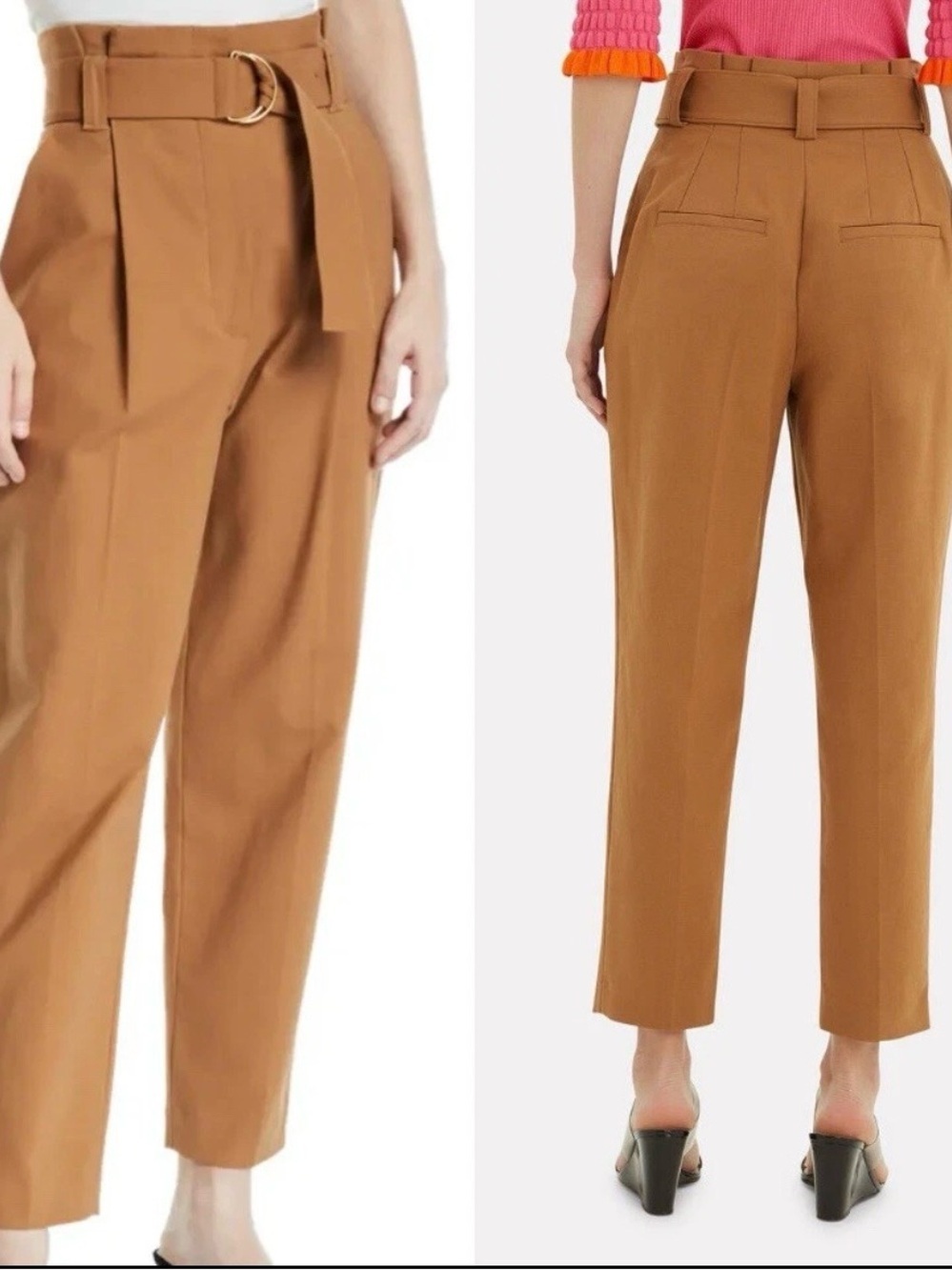A.L.C. High-Waist Paperbag Trousers Rust Size 6 NWOT chic preppy career wear